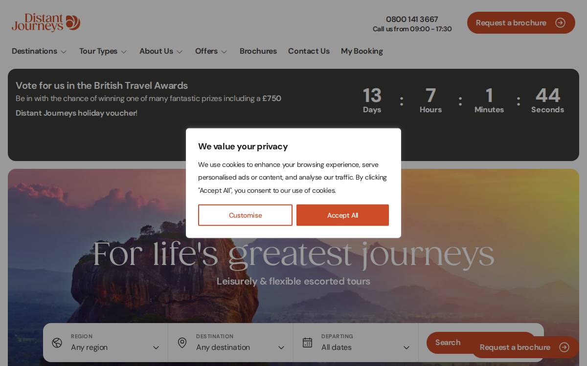 Distant Journeys website preview