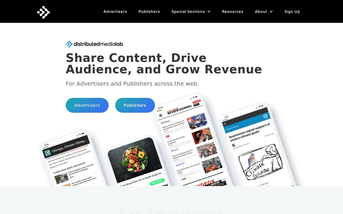 Distributed Media LAB website preview