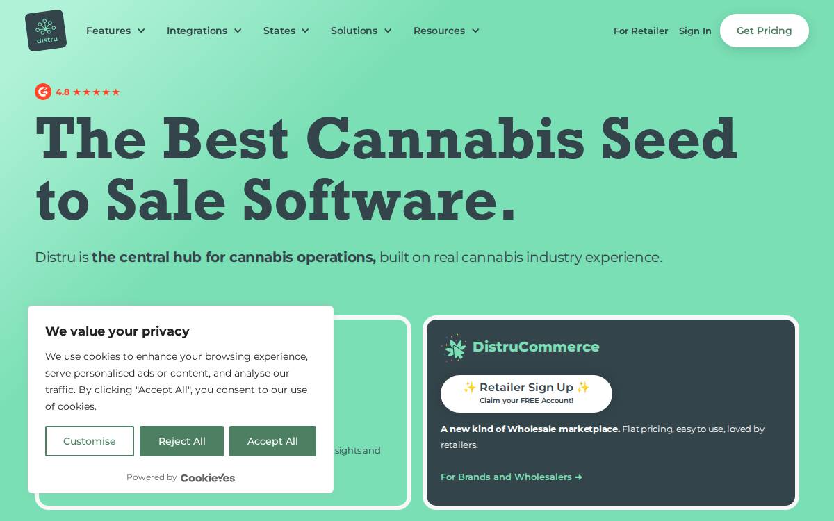 Distru website preview