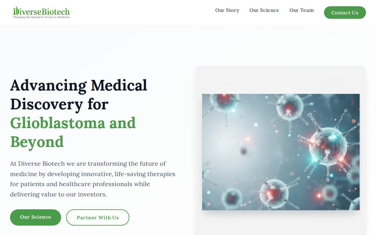 Diverse Biotech website preview