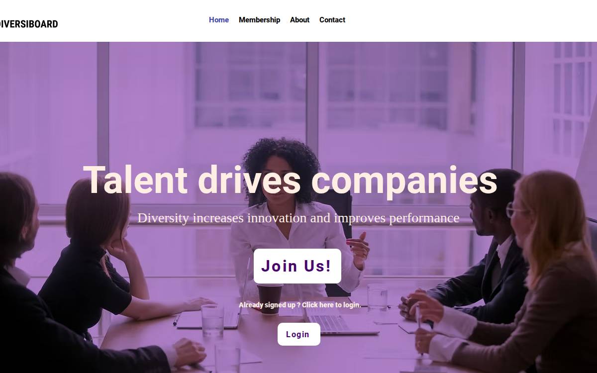 DiversiBoard website preview