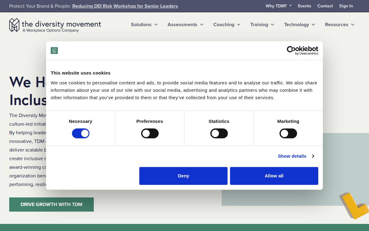 Diversity Movement website preview