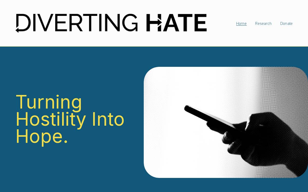 Diverting Hate website preview