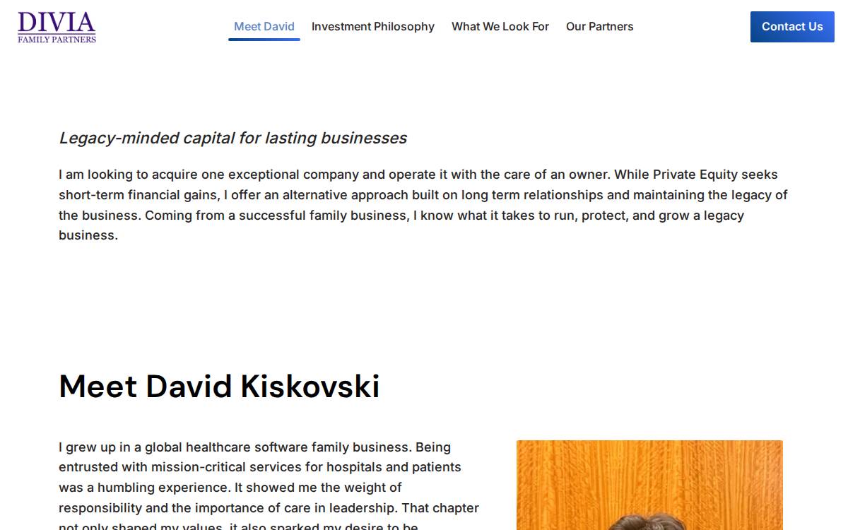 Divia Family Partners website preview