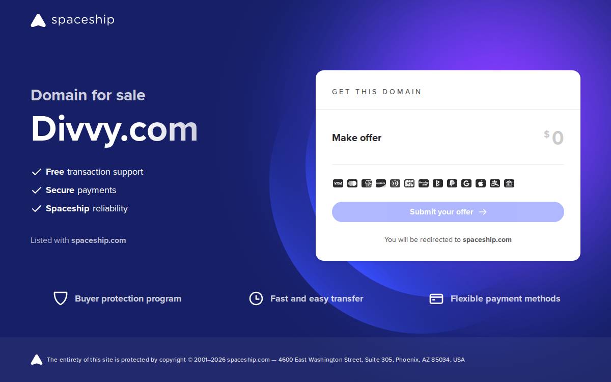 Divvy website preview