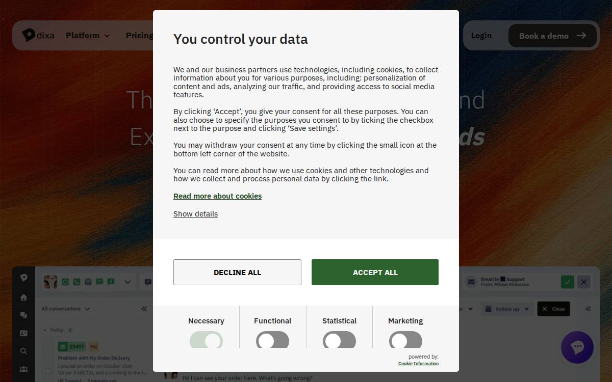 Dixa website preview