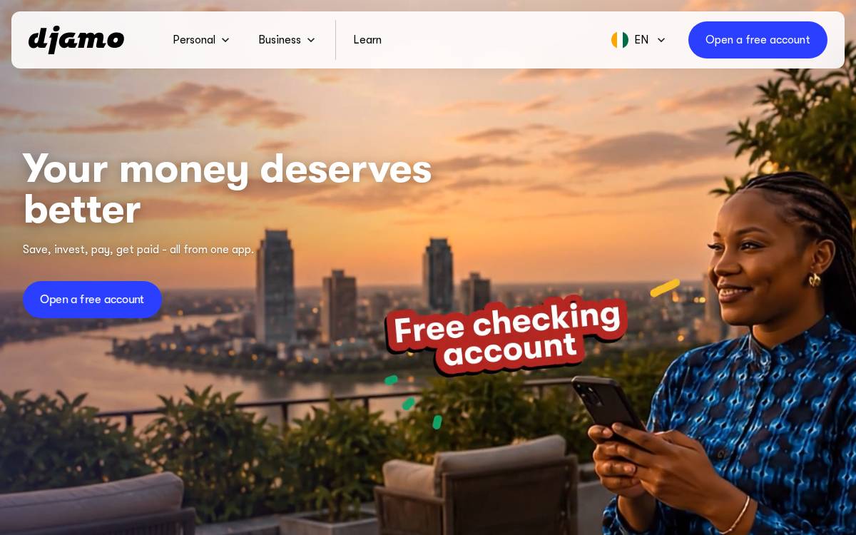 Djamo website preview