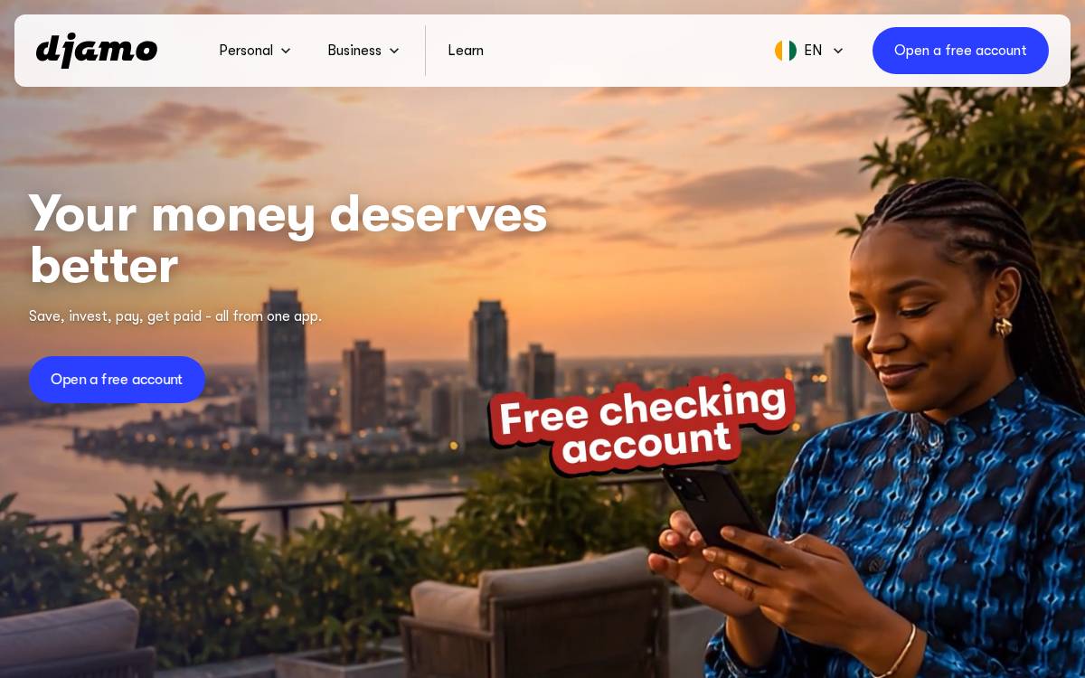 Djamo website preview