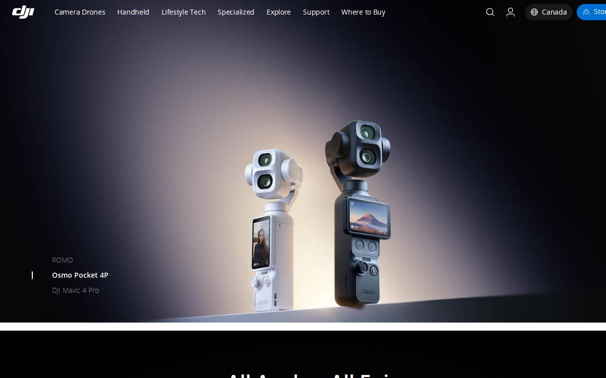 DJI (大疆创新) website preview