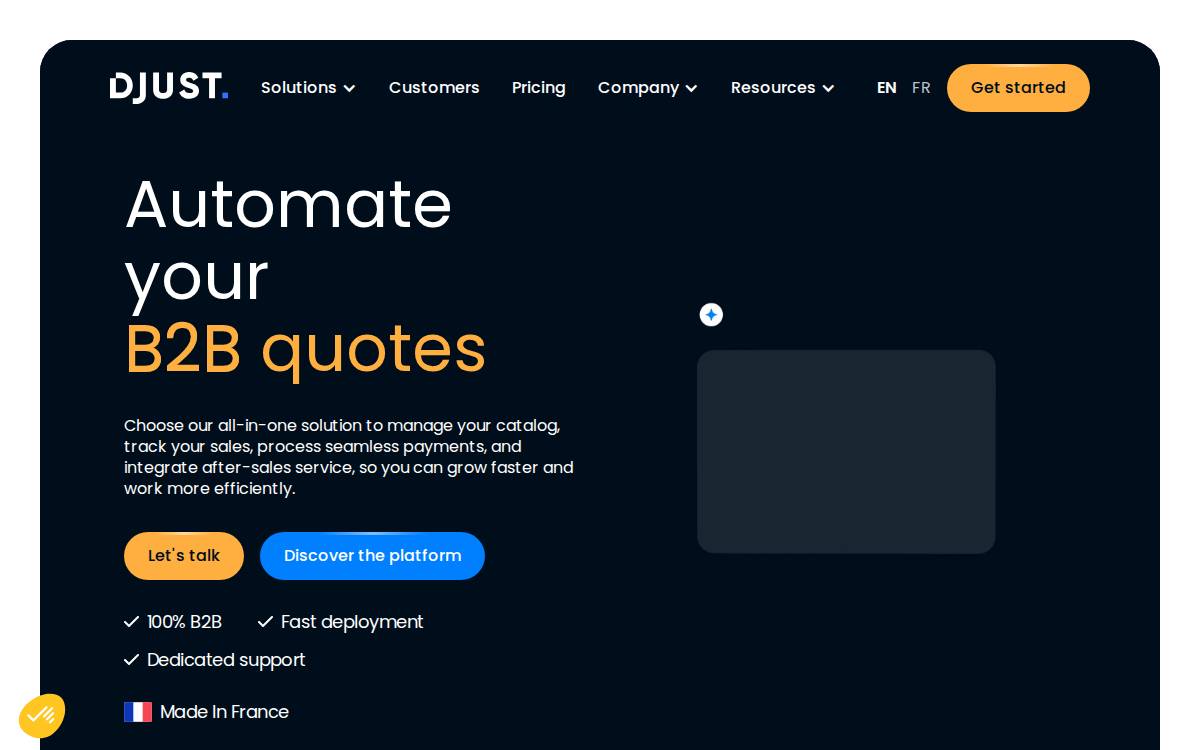 Djust website preview
