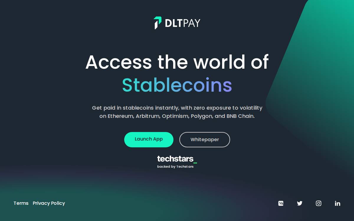 DLT Payments website preview