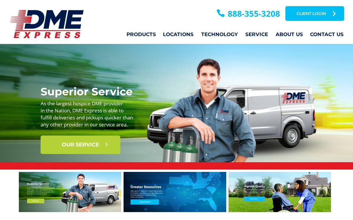 DME Express website preview