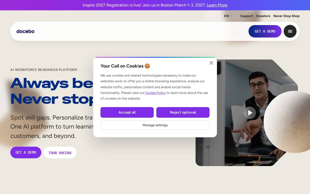 Docebo website preview
