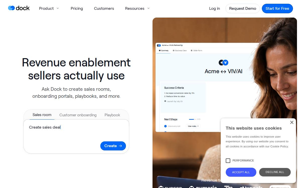 Dock website preview