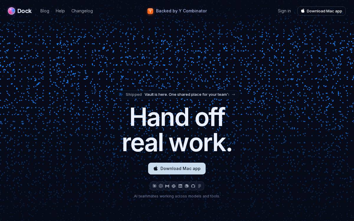 Dock website preview
