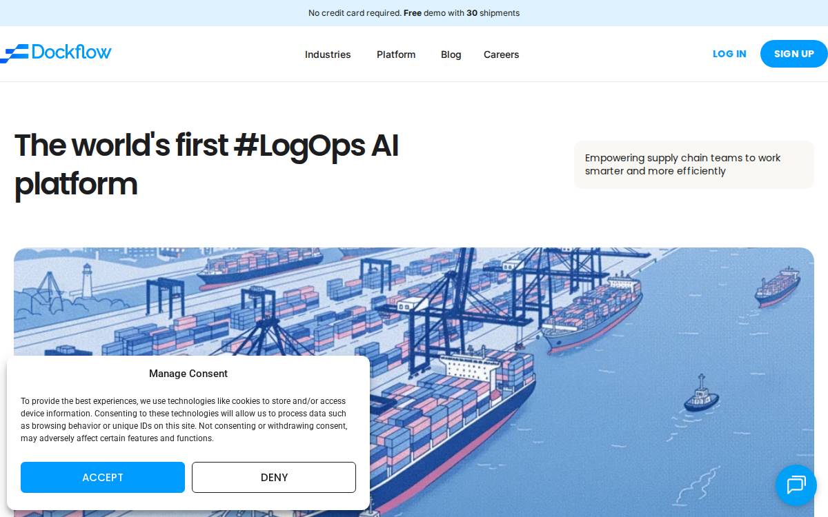 Dockflow website preview