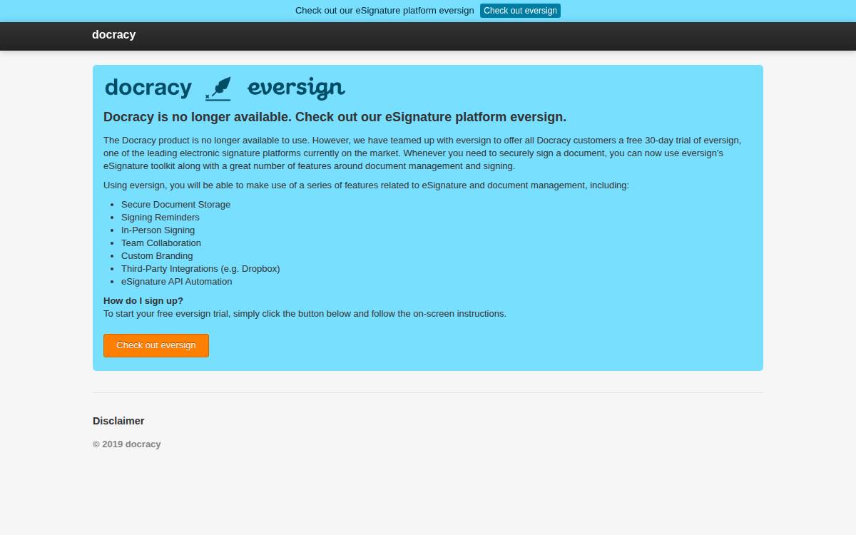 Docracy website preview