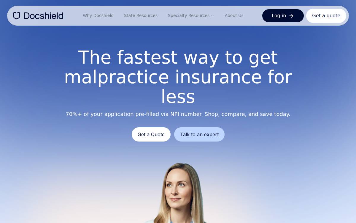 Docshield website preview