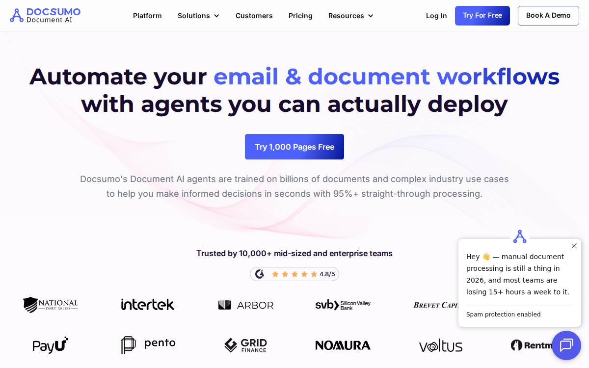 Docsumo website preview