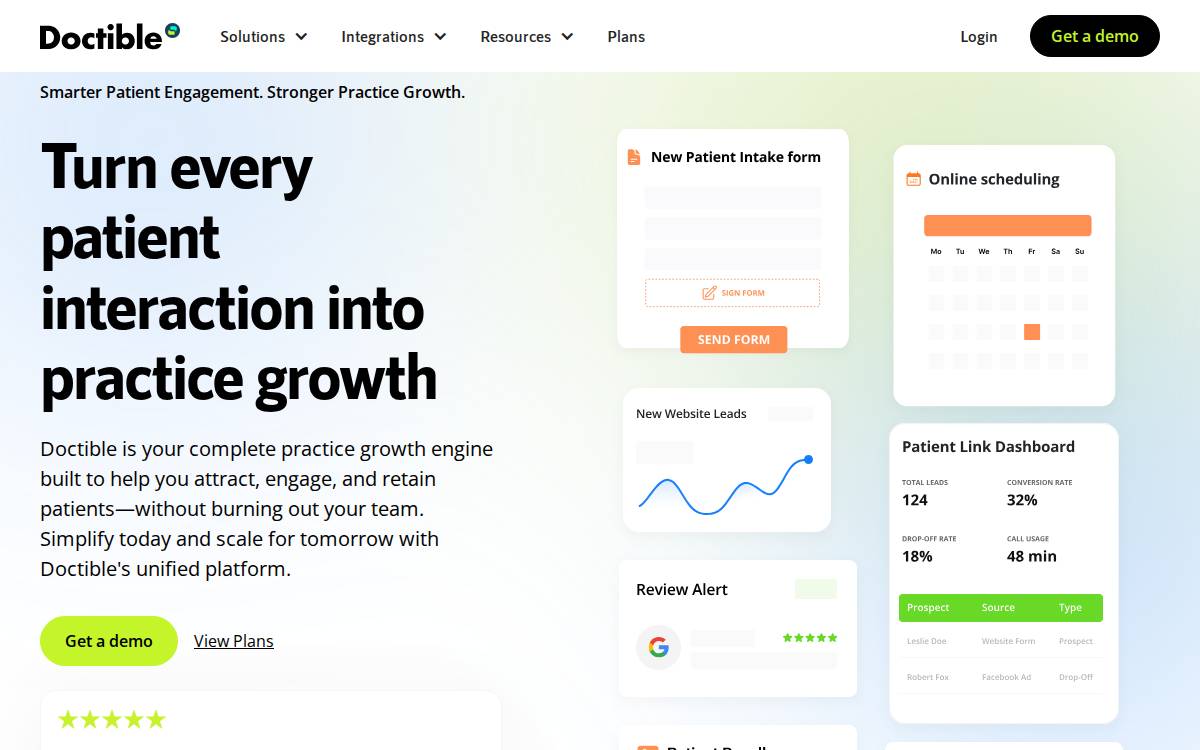 Doctible website preview