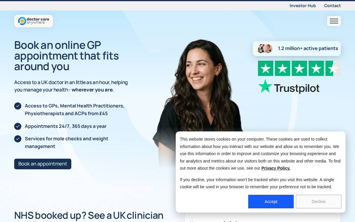 Doctor Care Anywhere website preview