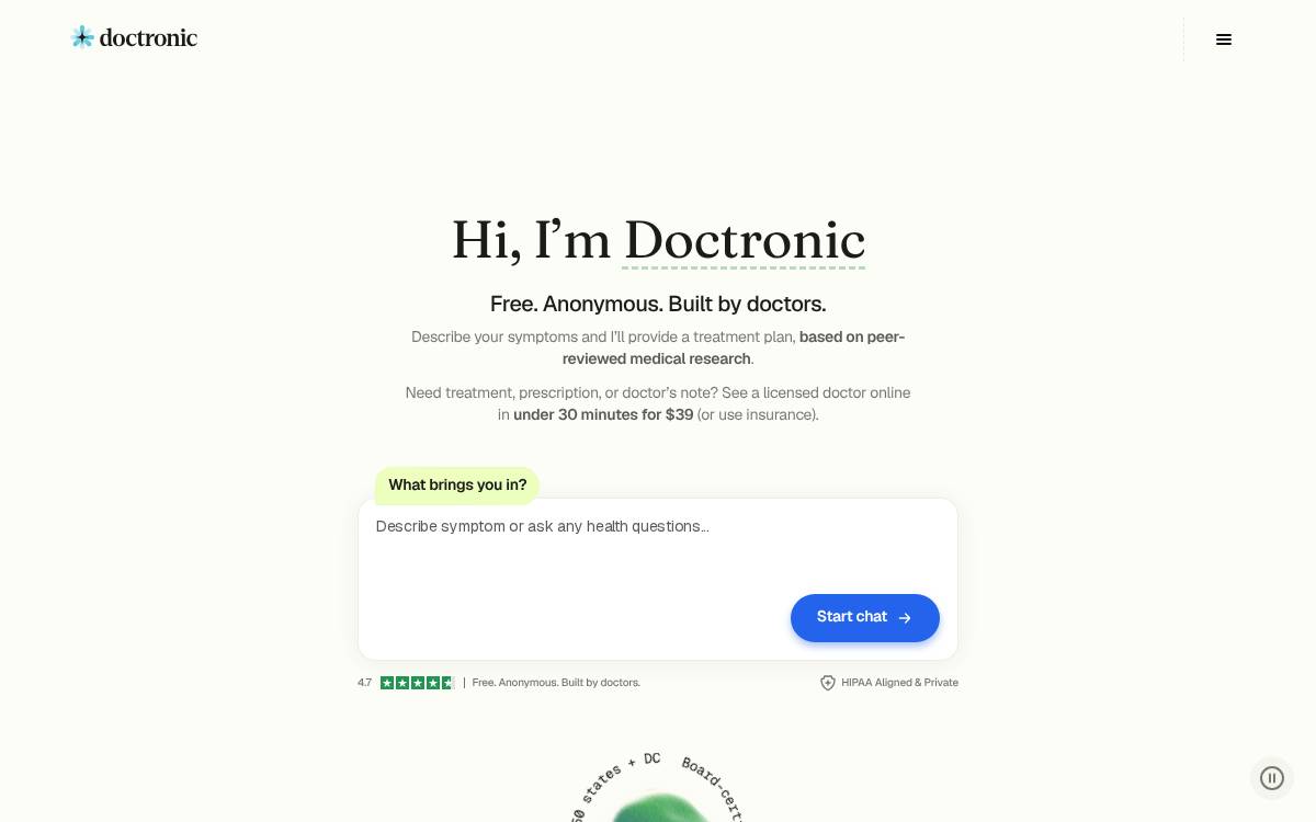 Doctronic website preview