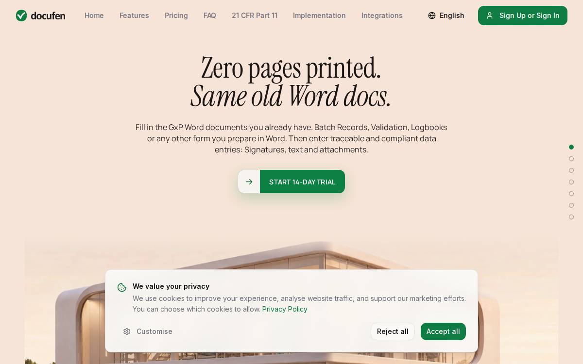 Docufen website preview