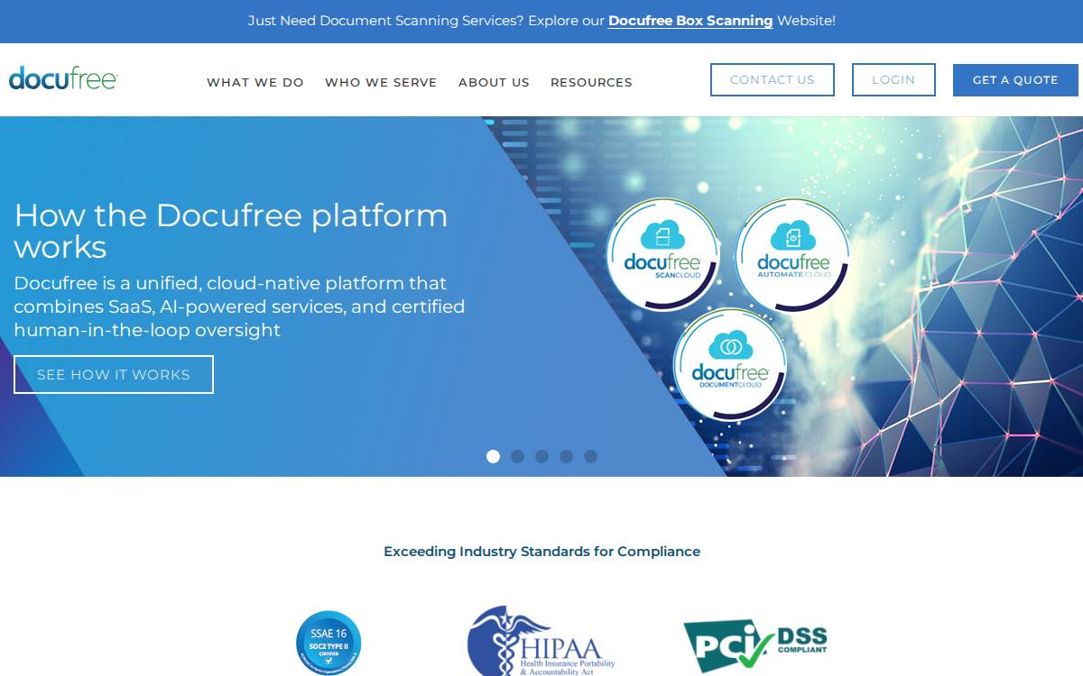 Docufree website preview