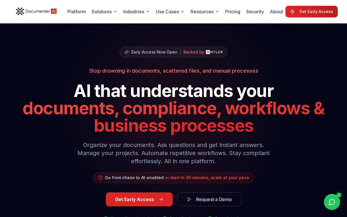 Documenter AI website preview