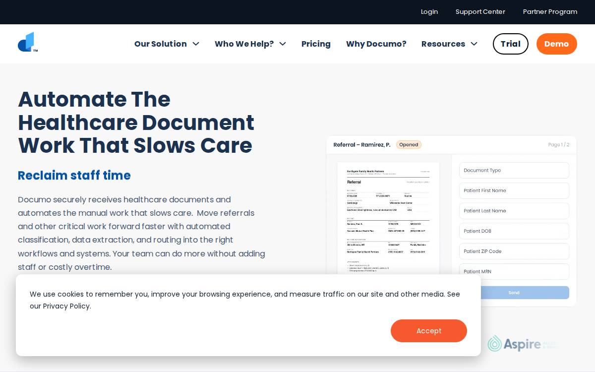 Documo website preview