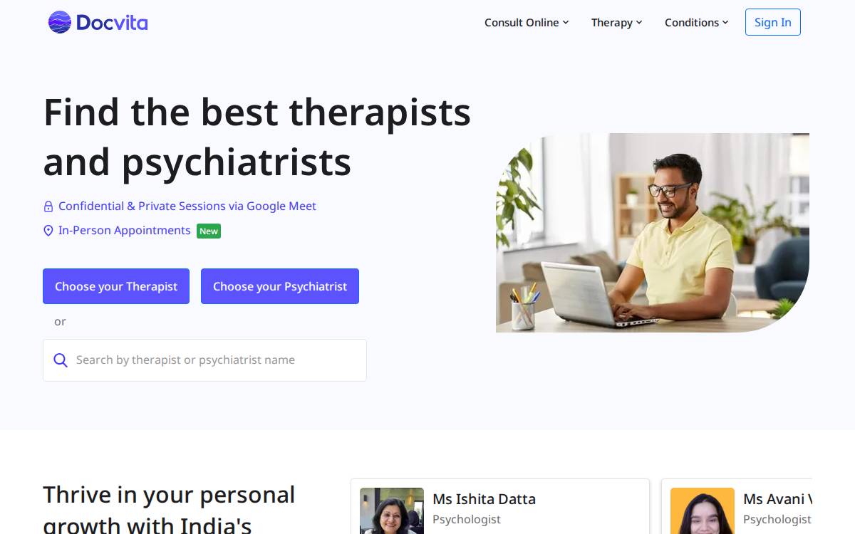 DocVita website preview