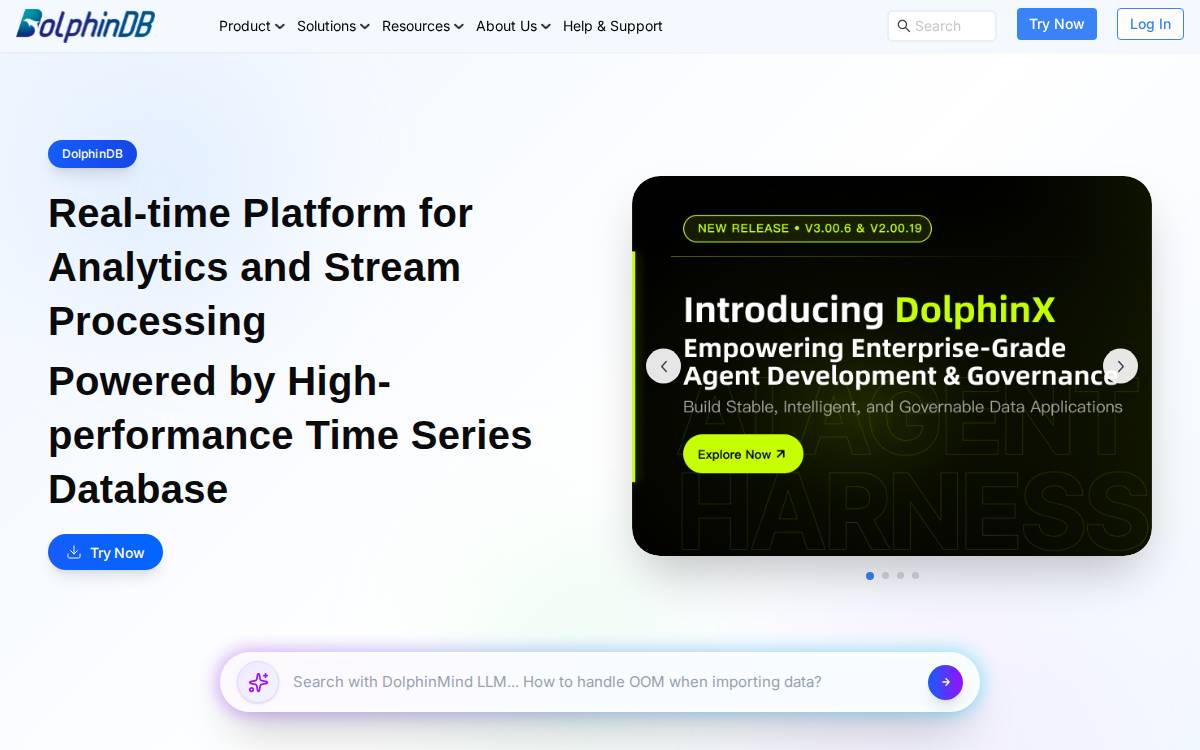 Dolphindb website preview
