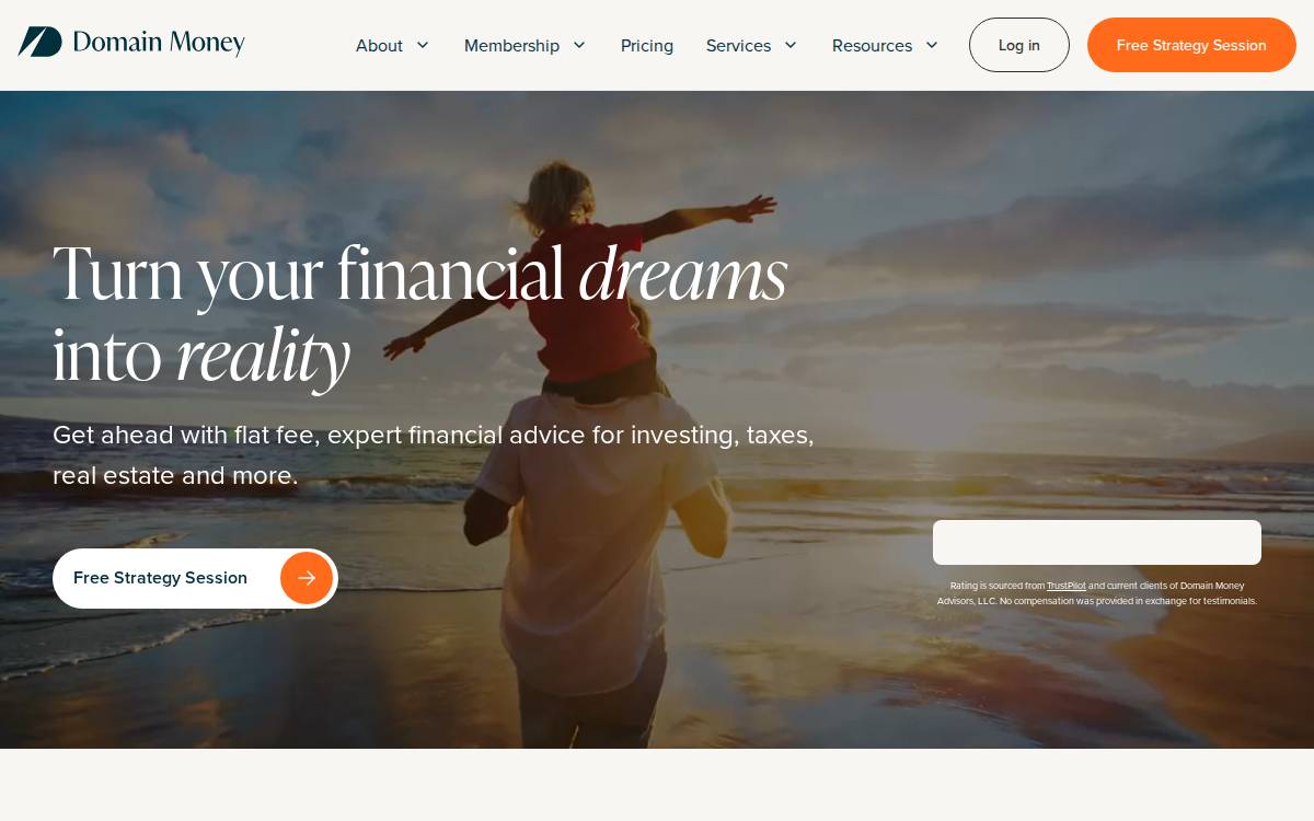 Domain Money website preview