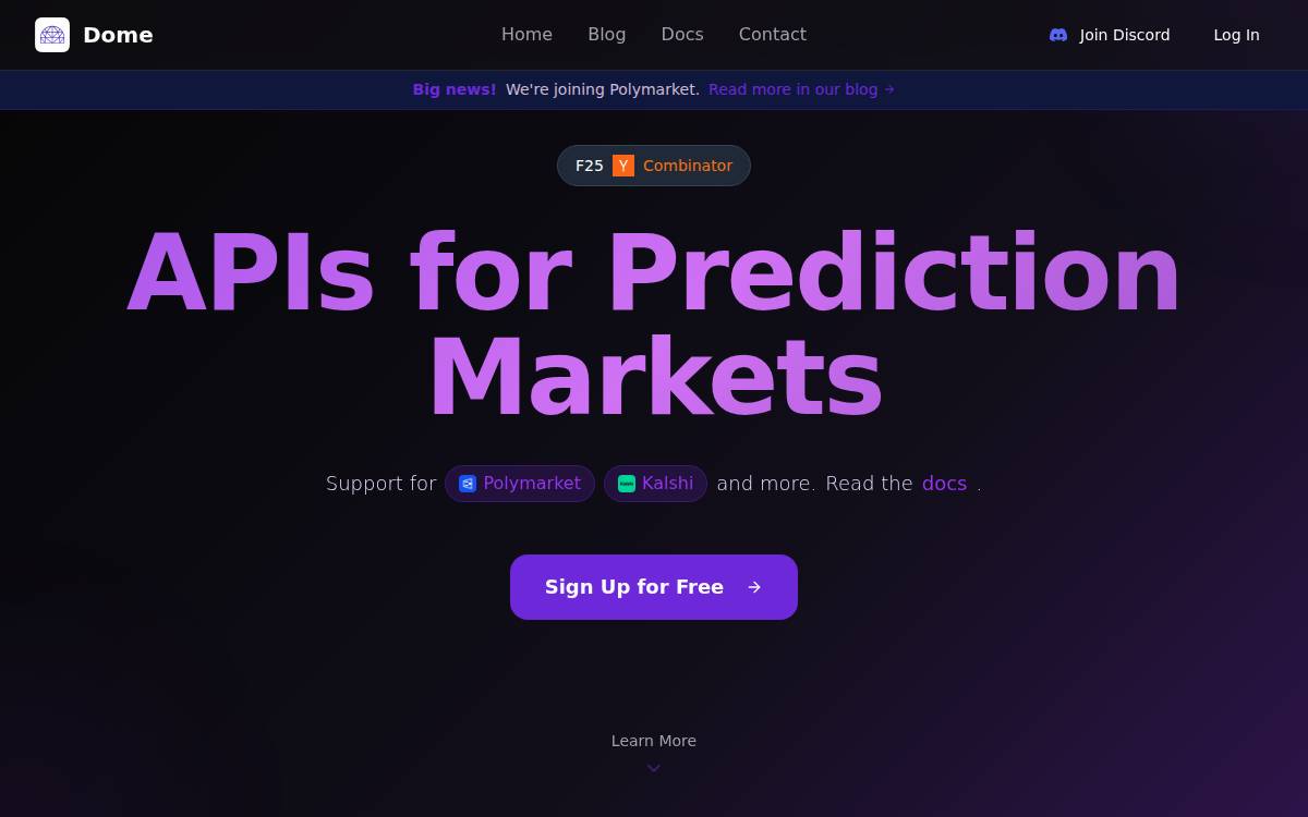 Dome website preview