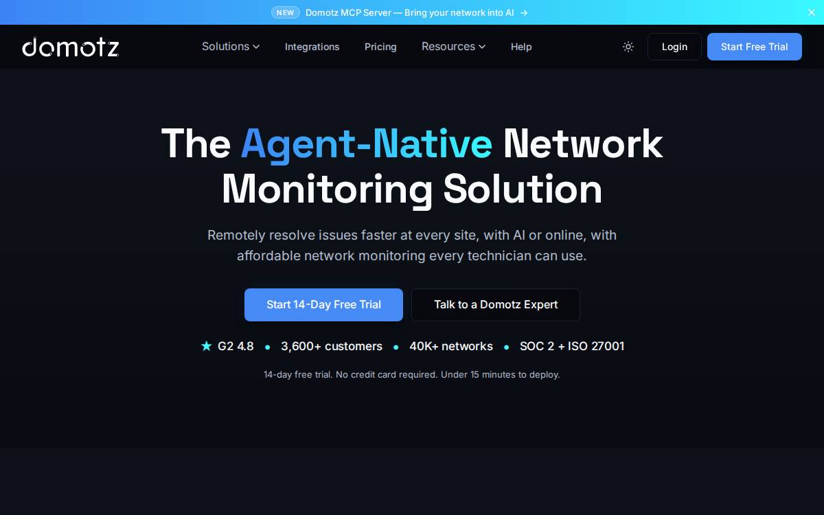 Domotz website preview