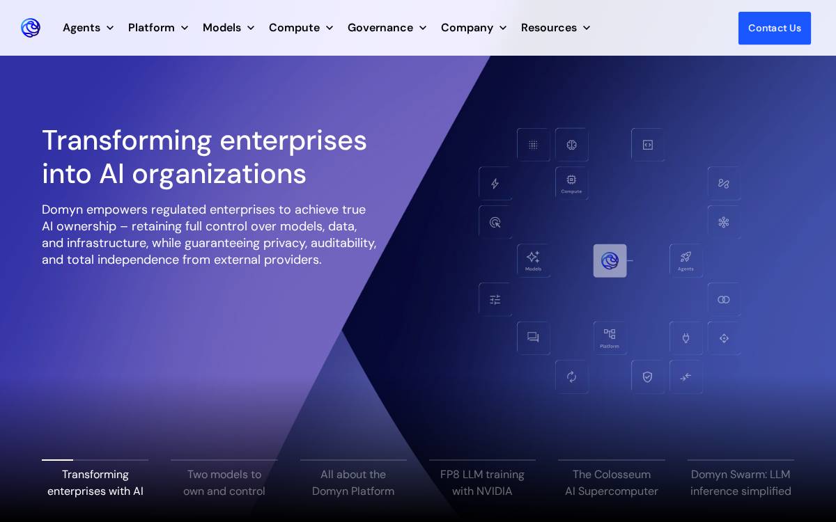 Domyn website preview