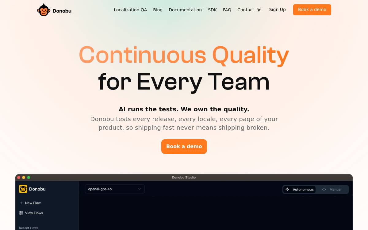 Donobu website preview