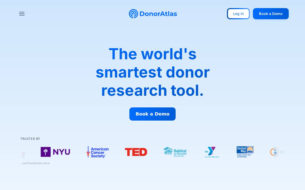 DonorAtlas website preview