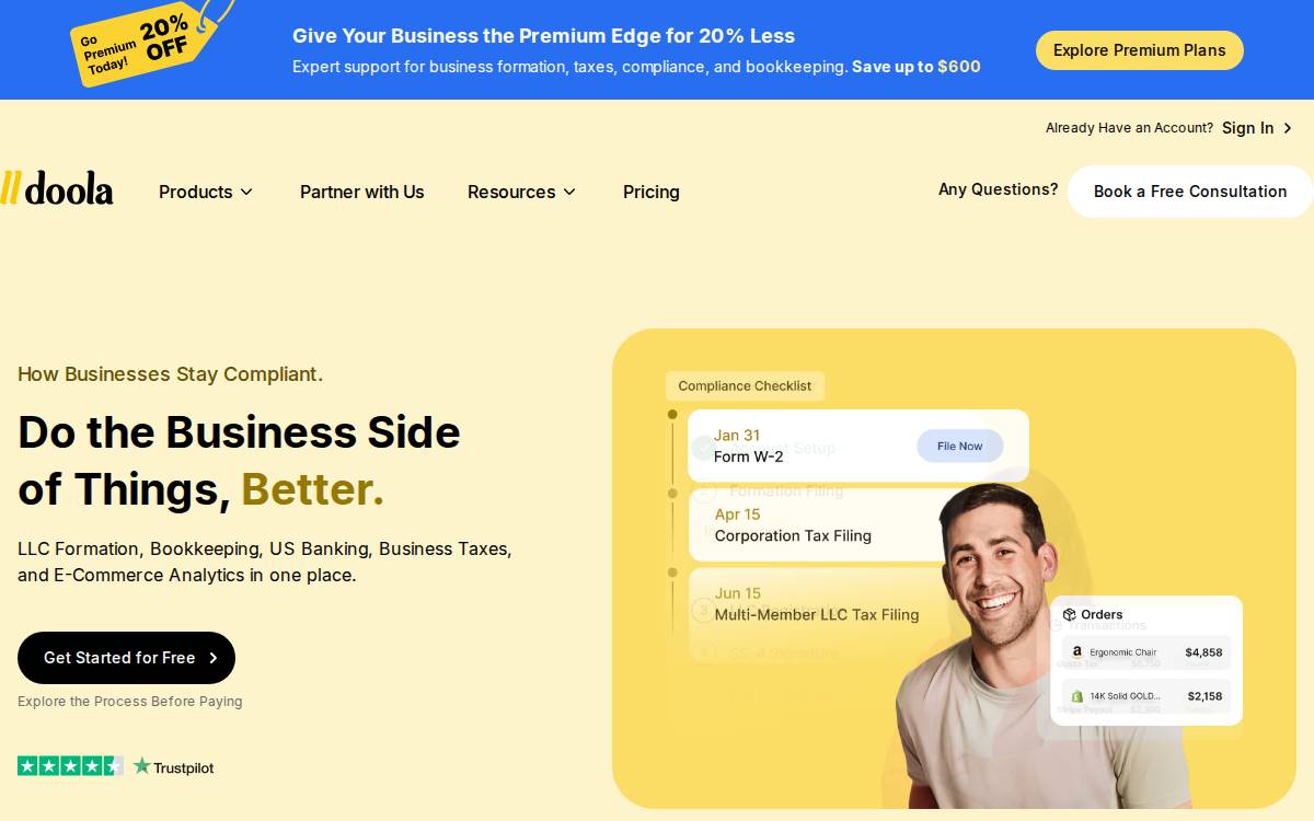 doola website preview