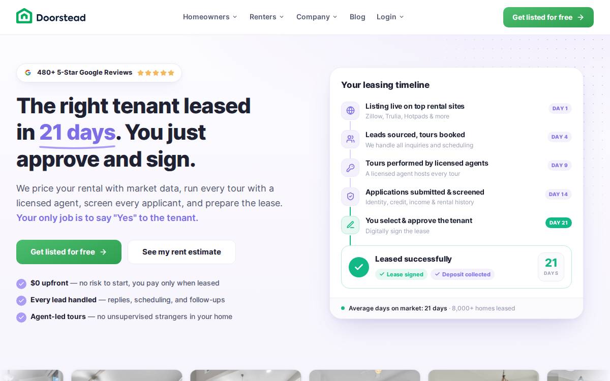 Doorstead Risk-Adjacent website preview