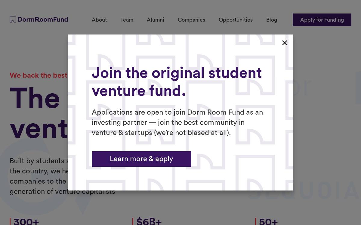 Dormroomfund website preview