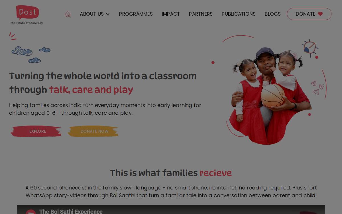 Dost Education website preview