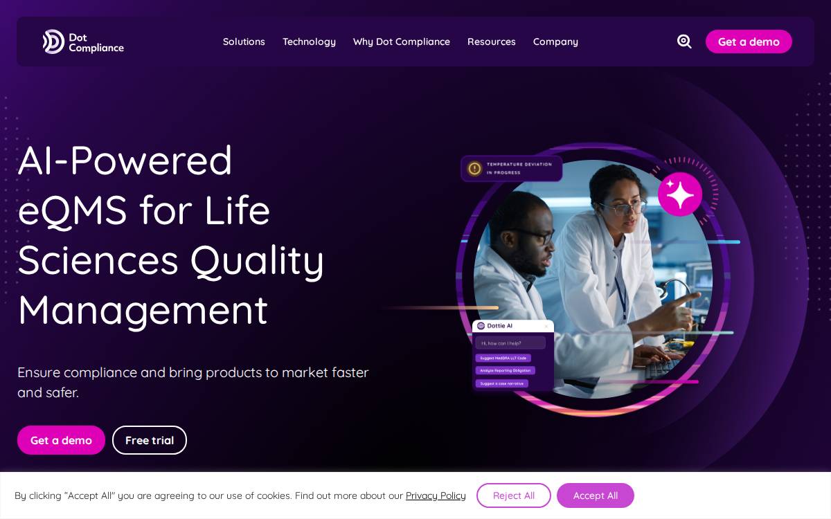 Dot Compliance website preview