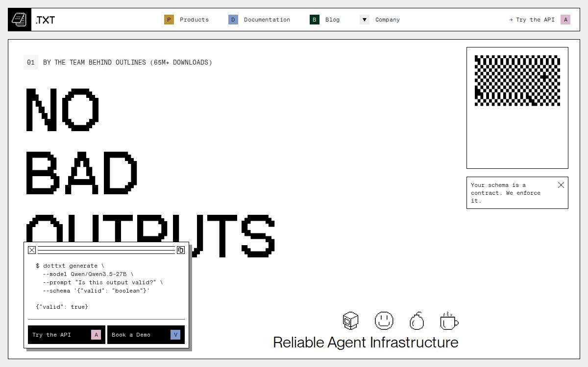 dottxt website preview