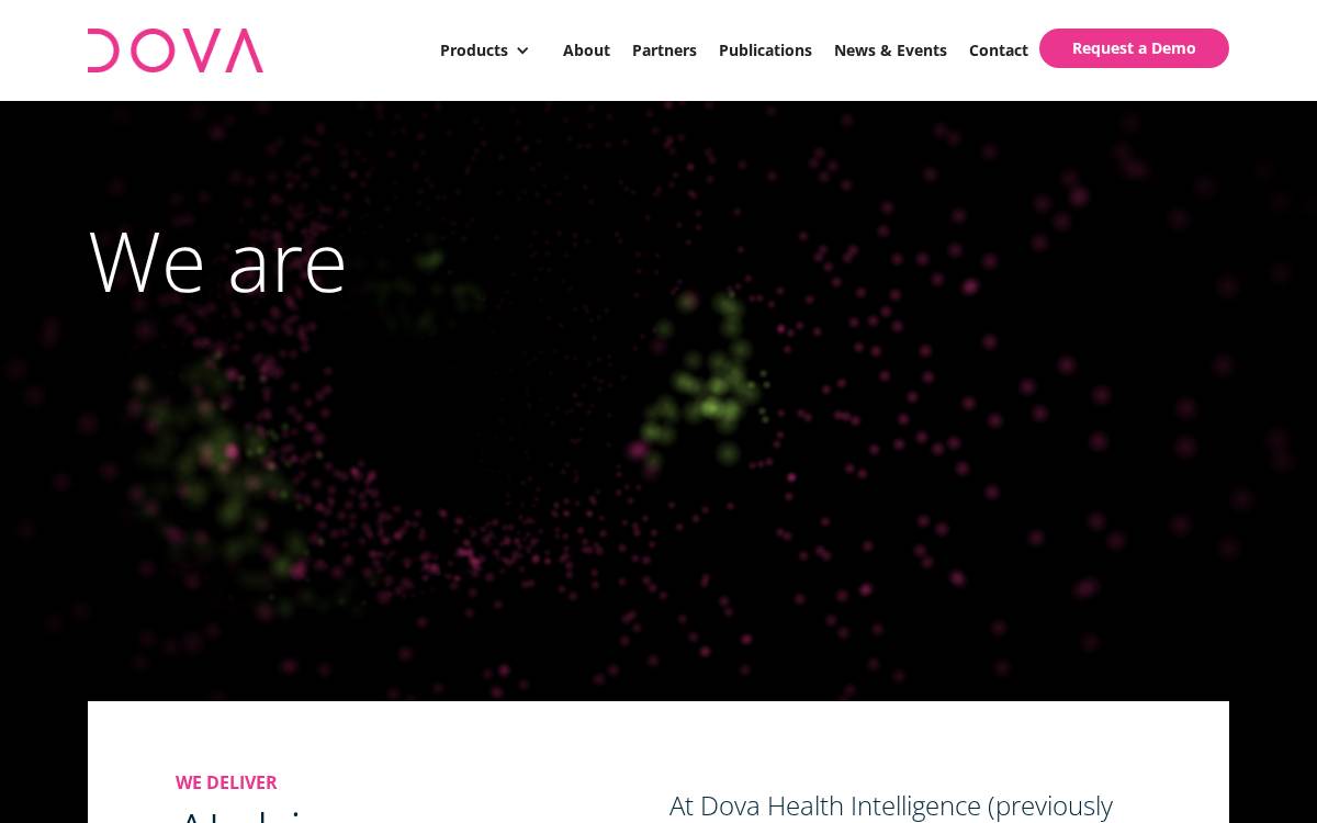 Dova Health Intelligence website preview