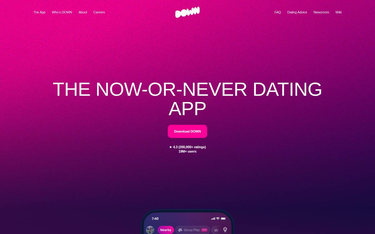 Down website preview