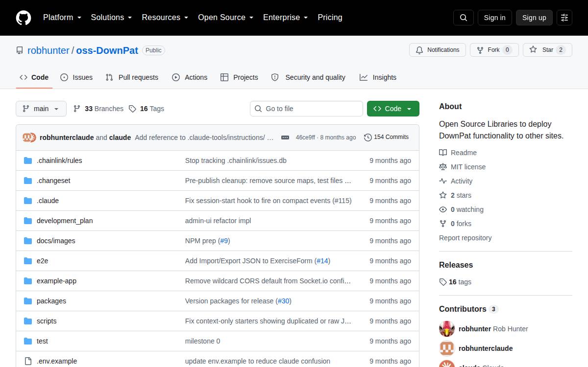 Downpat website preview