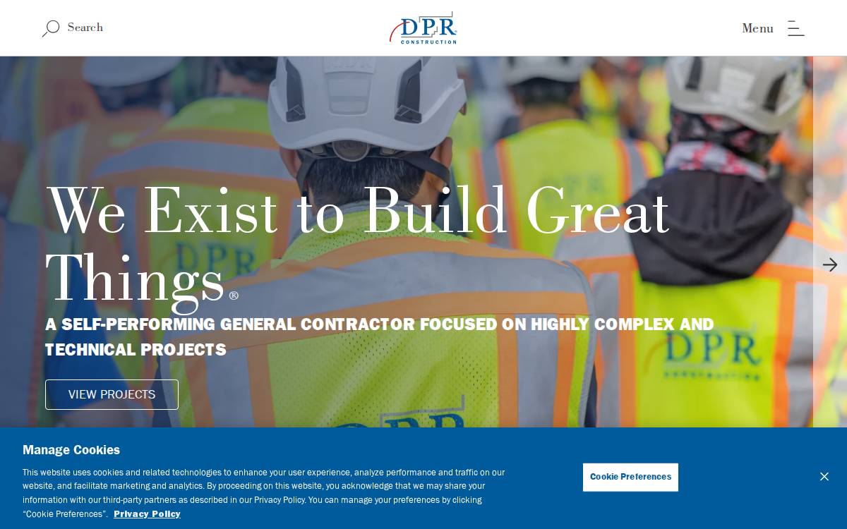 DPR Construction website preview