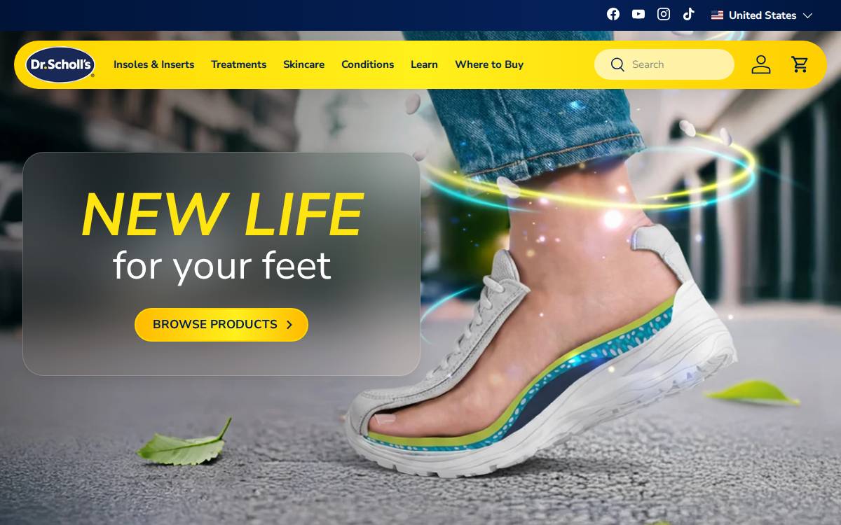 Dr. Scholl's website preview