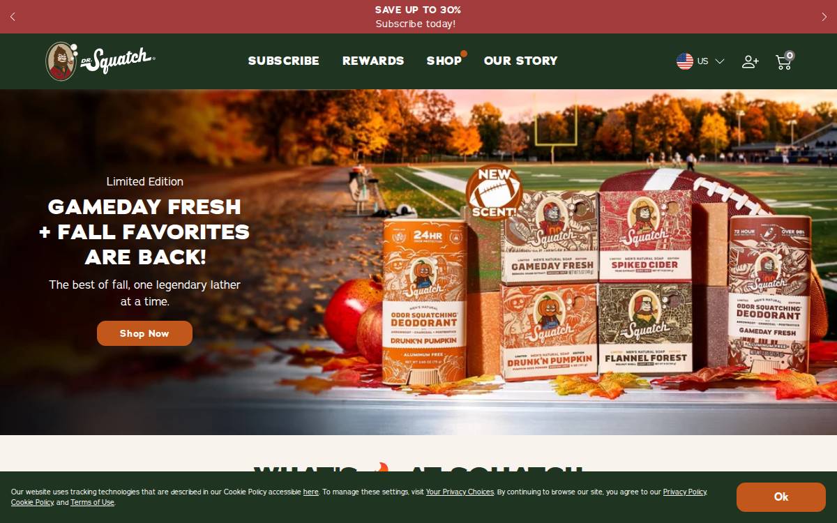 Dr Squatch website preview